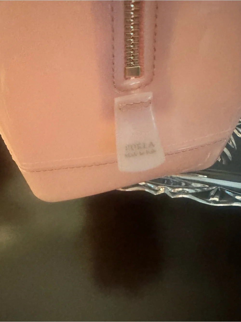 Furla Glossy Light Pink Dome Satchel